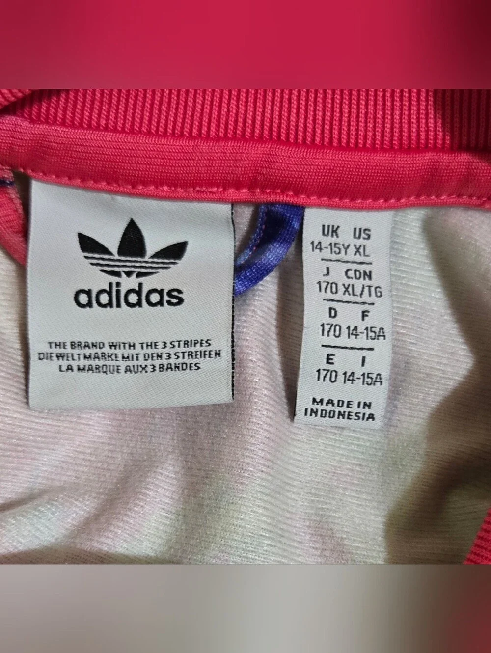 adidas Originals Floral Firebird Track Jacket Pink Full Zip Youth XL 14-15Y